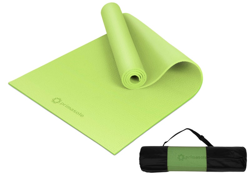 Primasole Yoga Mat with Carry Strap for Yoga Pilates Fitness and Floor Workout at Home and Gym 1/3 thick (Lime Green Color) PSS91NH047A - Image 1